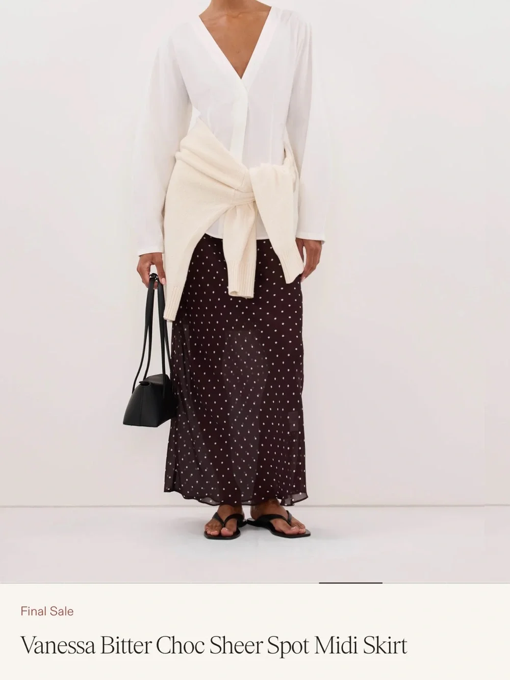NWOT Dissh Vanessa Bitter Choc Sheer Spot Midi Skirt